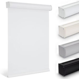 Cordless Roller Blinds for Indoor Windows, Blackout Roller Blinds with Valance Cover, Room Darkening Window Shades for Home, Privacy Control Shade, Easy Install