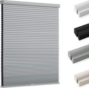 Blackout Cellular Shades, Honeycomb Blinds for Indoor Windows, 1.5 inch Cell Pleated , Pull Down Thermal Window ,Coverings for Window.Grey