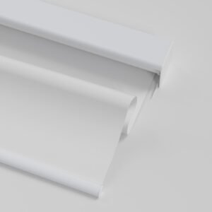 Smart Roller Blinds for Indoor Windows, Blackout Roller Blinds with Valance Cover, Room Darkening Window Shades for Home, Privacy Control Shade, Easy Install White