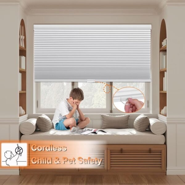 Blackout Cellular Shades, Honeycomb Blinds for Indoor Windows, 1.5 inch Cell Pleated , Pull Down Thermal Window ,Coverings for Window. - Image 2