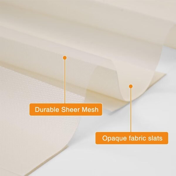 Electric Zebra Blinds for Indoor Windows,70% Blackout Roller Blinds with Valance Cover, Room Darkening for Home, Privacy Control, Easy Install Beige color - Image 5