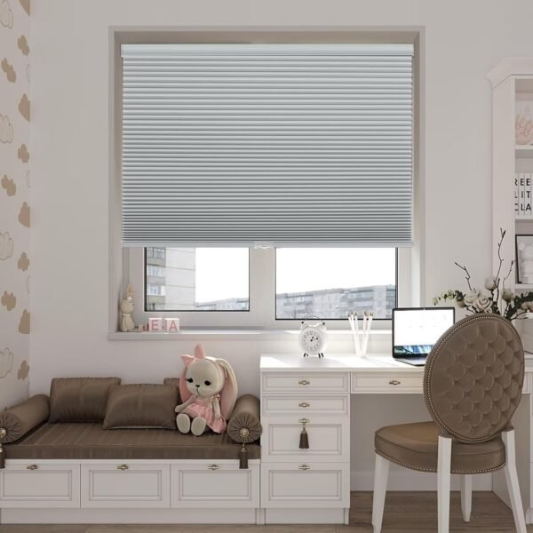 Blackout Cellular Shades, Honeycomb Blinds for Indoor Windows, 1.5 inch Cell Pleated , Pull Down Thermal Window ,Coverings for Window.Grey - Image 3