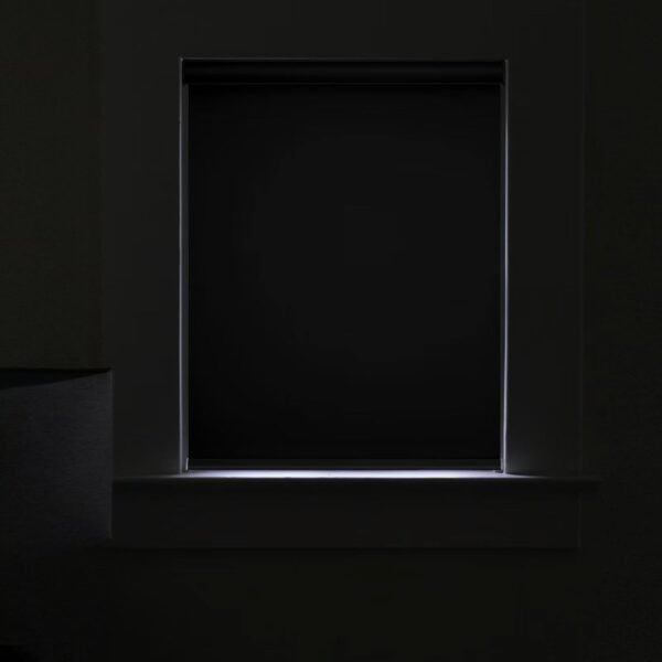 Cordless Roller Blinds for Indoor Windows, Blackout Roller Blinds with Valance Cover, Room Darkening Window Shades for Home, Privacy Control Shade, Easy Install Black - Image 4