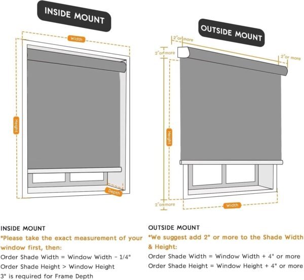 Smart Roller Blinds for Indoor Windows, Blackout Roller Blinds with Valance Cover, Room Darkening Window Shades for Home, Privacy Control Shade, Easy Install - Image 3