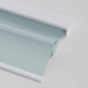 Smart Roller Blinds for Indoor Windows, Blackout Roller Blinds with Valance Cover, Room Darkening Window Shades for Home, Privacy Control Shade, Easy Install，Blue