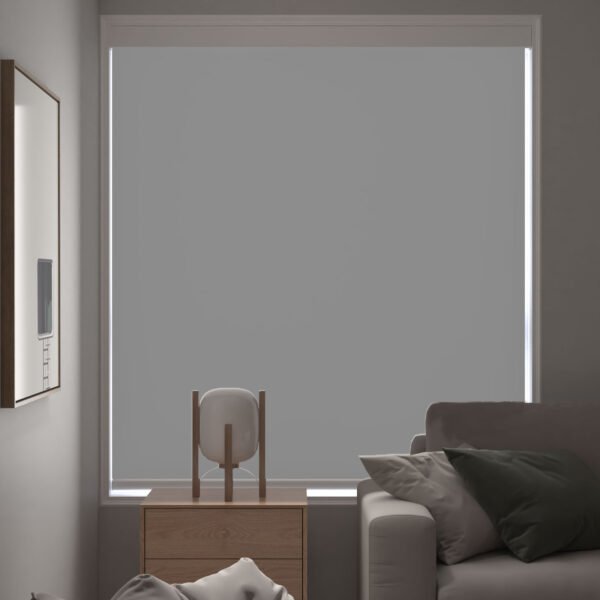 Smart Roller Blinds for Indoor Windows, Blackout Roller Blinds with Valance Cover, Room Darkening Window Shades for Home, Privacy Control Shade, Easy Install ,Grey - Image 2