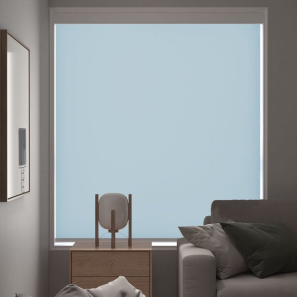 Smart Roller Blinds for Indoor Windows, Blackout Roller Blinds with Valance Cover, Room Darkening Window Shades for Home, Privacy Control Shade, Easy Install，Blue - Image 3