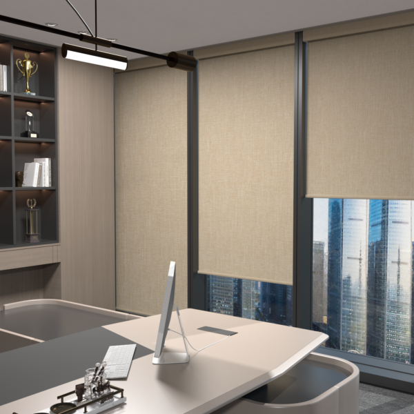 Smart Roller Blinds for Indoor Windows, Blackout Roller Blinds with Valance Cover, Room Darkening Window Shades for Home, Privacy Control Shade, Easy Install ,Brown - Image 2