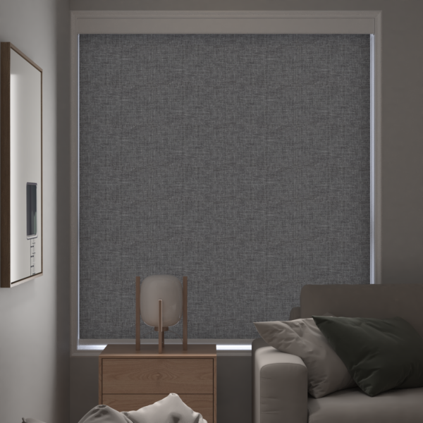 Smart Roller Blinds for Indoor Windows, Blackout Roller Blinds with Valance Cover, Room Darkening Window Shades for Home, Privacy Control, Easy Install ,Grey - Image 3