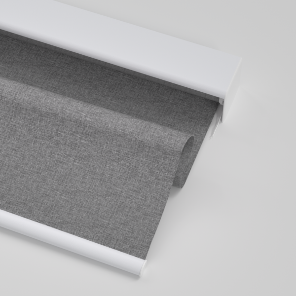 Smart Roller Blinds for Indoor Windows, Blackout Roller Blinds with Valance Cover, Room Darkening Window Shades for Home, Privacy Control, Easy Install ,Grey